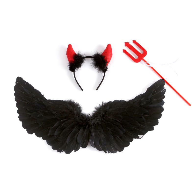 Halloween Costumes Kids Angel Costume,Feather Angel Wing and Halo Magic Wand for Girls Boys Halloween Party Angel Cosplay Costume Party for boys girls adults
