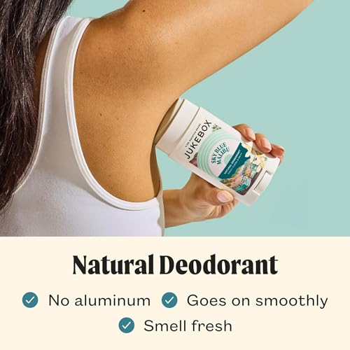 Jukebox Natural Deodorant for Women–Sky Blue Malibu Scent– Aluminum-Free, Formulated Without Baking Soda, No Harsh Chemicals, Odor Blocking Technology, Neroli, Orange, Sea Salt- 2.65oz, 2 Pack