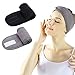 Produktbild Haarband für Make Up - 2 Stück Spa Stirnband mit Klettverschluss Kosmetik Stirnband Frottee Verstellbare Haarschutzband für Sport Yoga(Schwarz + Grau)