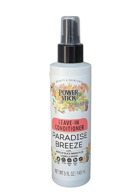 Power Stick Paradise Breeze Leave-In Hair Conditioner, 5 Fl oz, Black Amber Plum & Vanilla Woods, Sulfate Free, Hair Mositurizer
