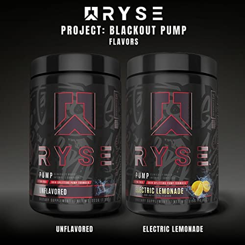 Ryse Project: Blackout Pump Powder | Pump, Power, Endure | Betaine Anhydrous & No3-T Nitrate Formula For Max Pump | 25 Servings (Electric Lemonade) #TOP7