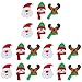 ifundom Ozdoby świąteczne 18 szt. Boże Narodzenie lodówka magnes naklejka włóknina Święty Mikołaj bałwan wzór naklejki na lodówkę dekoracja domu