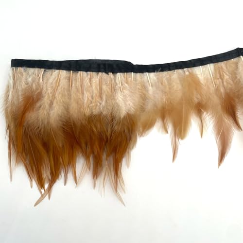 Shekyeon Decoración de vestido de plumas de gallo de 2 yardas (natural 4)