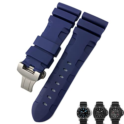 Bracelet montre caoutchouc 24mm pour Panerai Submersible Luminor PAM noir