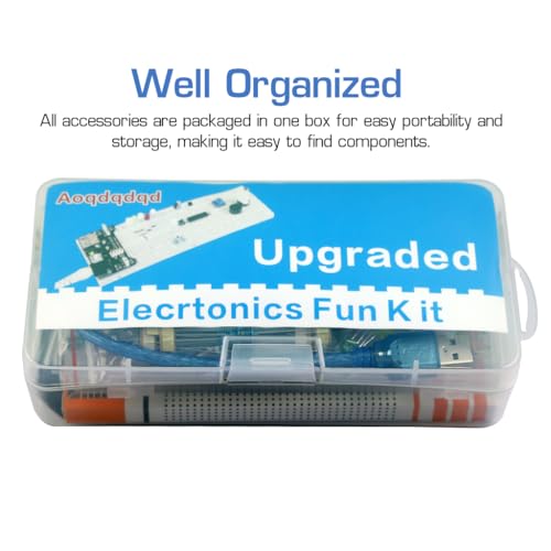 Image of Serplex 480Pcs Electronics Component Fun Kit with Jumper Wire, Power Supply Module, Precision Potentiometer, 830 tie-Points Breadboard Upgraded Electronics Fun Kit Compatible with STM32, Raspberry Pi