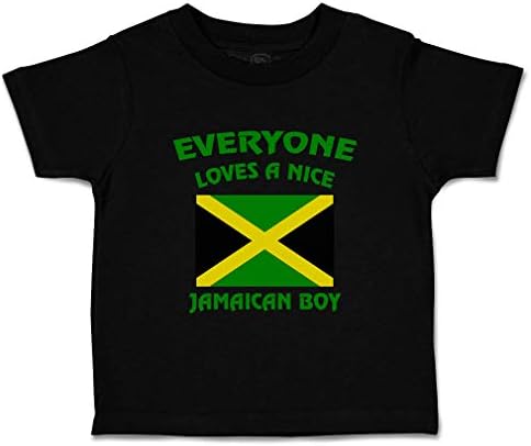 Custom Baby & Toddler T-Shirt Everyone Loves A Nice Jamaican Boy Cotton