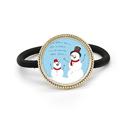 Muñeco de nieve azul y plateado: tocado de metal con corbata y goma