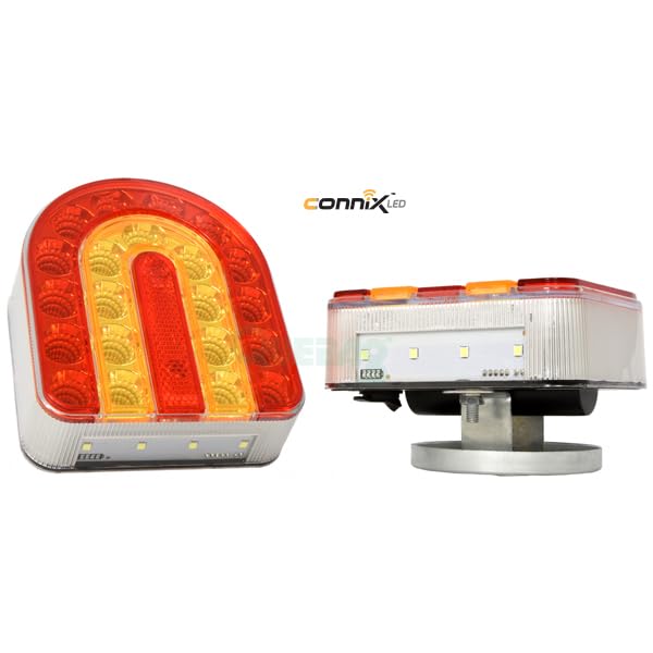 Connix LED Rückleuchten-Set, Kabellos, Magnetisch, für Anhänger & Landmaschinen, CAN-Bus kompatibel, 12V, 23W, IP65