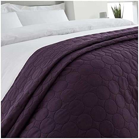 FAIRWAYUK Quilted Bedspreads Double Size - Ultra Soft Lightweight Bed Throws Bedspreads for All Season, 100% Polyester Comforter Bedding Large Sofa Coverlet, 150x200cm, Plum