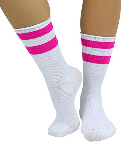 Image of ToBeInStyle Women's Acrylic Ankle Hi With Double Stripe Top Crew Fun Athletic Socks