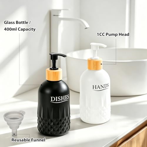 Image of Glass Soap Dispenser Set, Refillable Dish Soap Pump Dispenser, Kitchen Bathroom Counter Shampoo Conditioner Dispenser (Pump Dispenser Only)