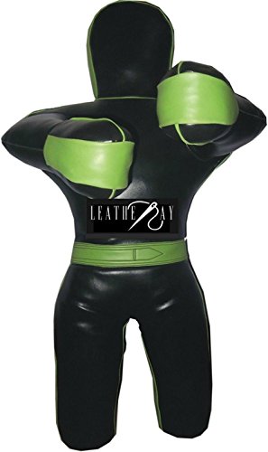 LEATHERAY MMA Jiu Jitsu Judo Punching Bag Grappling Dummy Black Synthetic Leather-- 59 inches-Unfilled