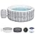 Bestway SaluSpa Fiji AirJet Large Round 2 to 4 Person Inflatable Hot Tub Portable Outdoor Spa with 120 AirJets and EnergySense Cover, Grey