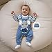 Himllauen Baby Jungen Kleidung Strampler Latzhose und Hut Set 3-teilige Bekleidungssets für Jungen Baby Set Neugeborene Geschenk Baby Klamotten Junge (Blau Elefant, 0-3 Months)