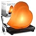 Mockins Hand Crafted Salt Lamp Heart Shape with Beautiful Wood Base -Includes Dimmer and Light Bulbs | Great Adult Night Lights and Decor