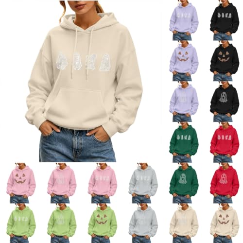 Houjibfa Womens Halloween Sweatshirt Oversized Funny Graphic Pullover Tops - image 1