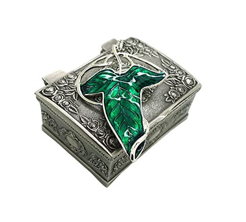 Yanjikeji Elven Green Leaf Brooch Pin Pendant Necklace With Jewelry Box For Christmas Day/Valentine's Day/Birthday (Brooch) #TOP3