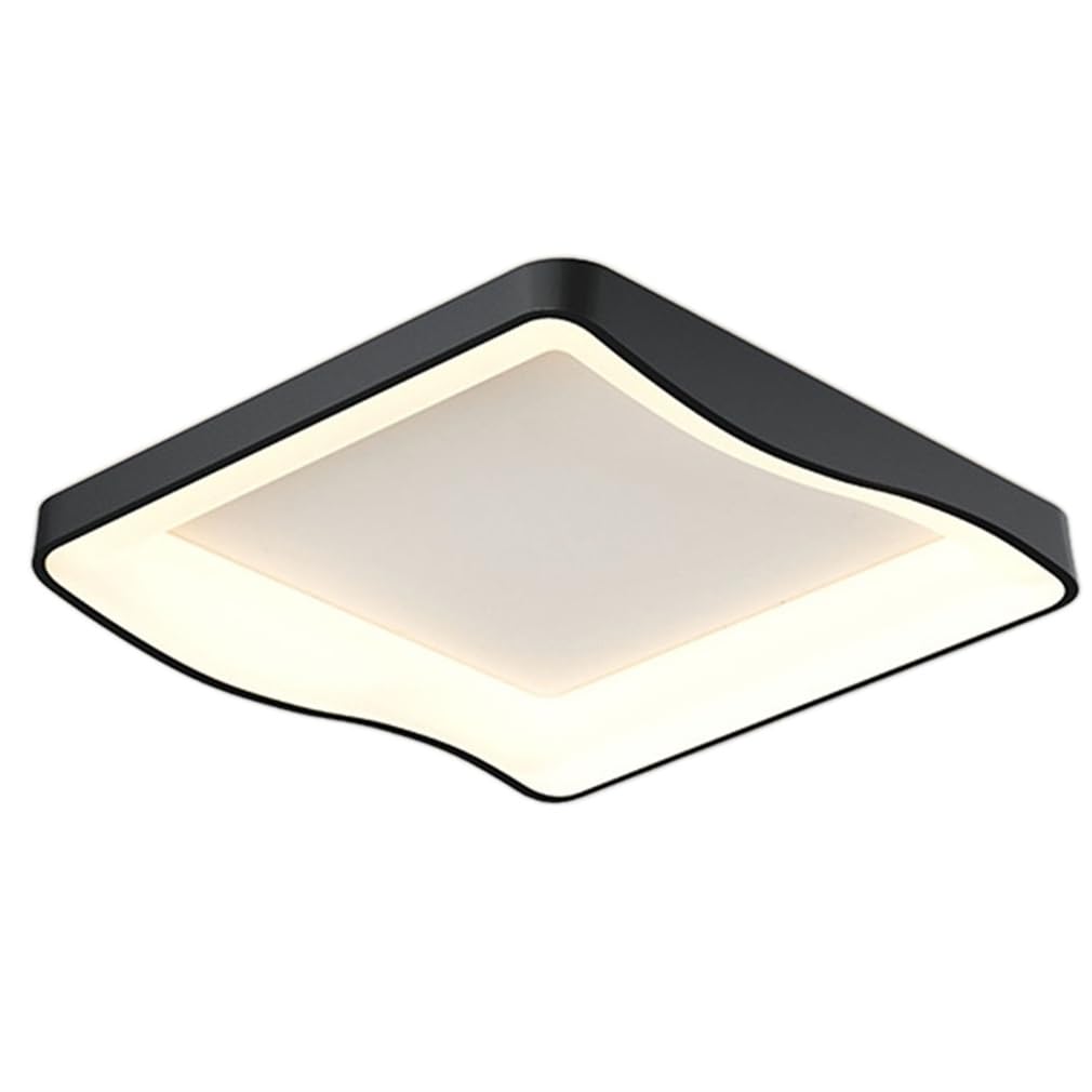 LYMSXAZOU Black Flush Mount Ceiling Light, Creativity Square LED Fixtures, 1-Light for Farmhouse with Acrylic Lampshade, Modern Home Light Hallway, Kitchen, Entryway Foyer