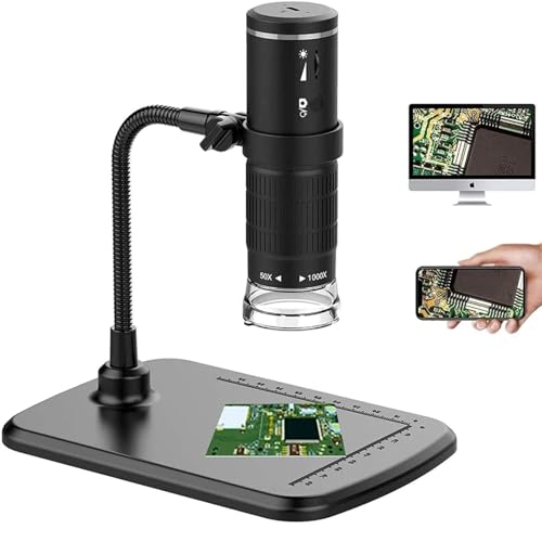 Microscope numérique sans fil 50-1000x USB avec support serpent flexible pour smartphone