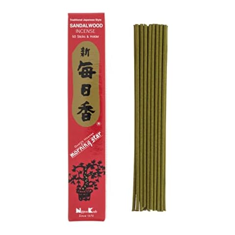 Nippon Kodo Morning Star Sandalwood Incense Japanese Style 50 Sticks Incense Includes Censer Cover