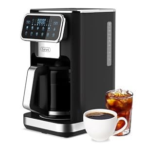 Gevi 12 Cup Programmable Drip Coffee Maker with Touch Screen, Fast and Strong Brew, Auto Shut-Off, 4-Hour Keep Warm Plate, Iced Coffee Option, Anti-Drip System, Permanent Filter