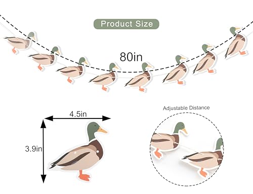 Image of Lucky Duck Banner,Duck Hunting Birthday Party Decorations | One Lucky Duck Party Decor,Boy Girl Duck Theme Birthday Banner Photo Props