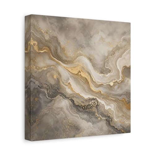 Tableau marbre gris or moderne salon petit format carré 25x25