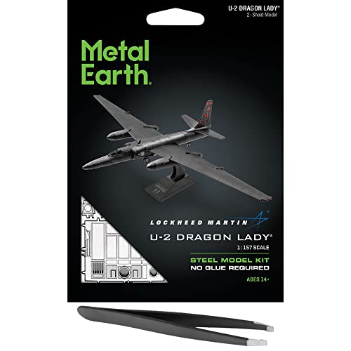 Lockheed Martin U-2 Dragon Lady réplica en acero de Metal Earth con pinzas de alta precisión