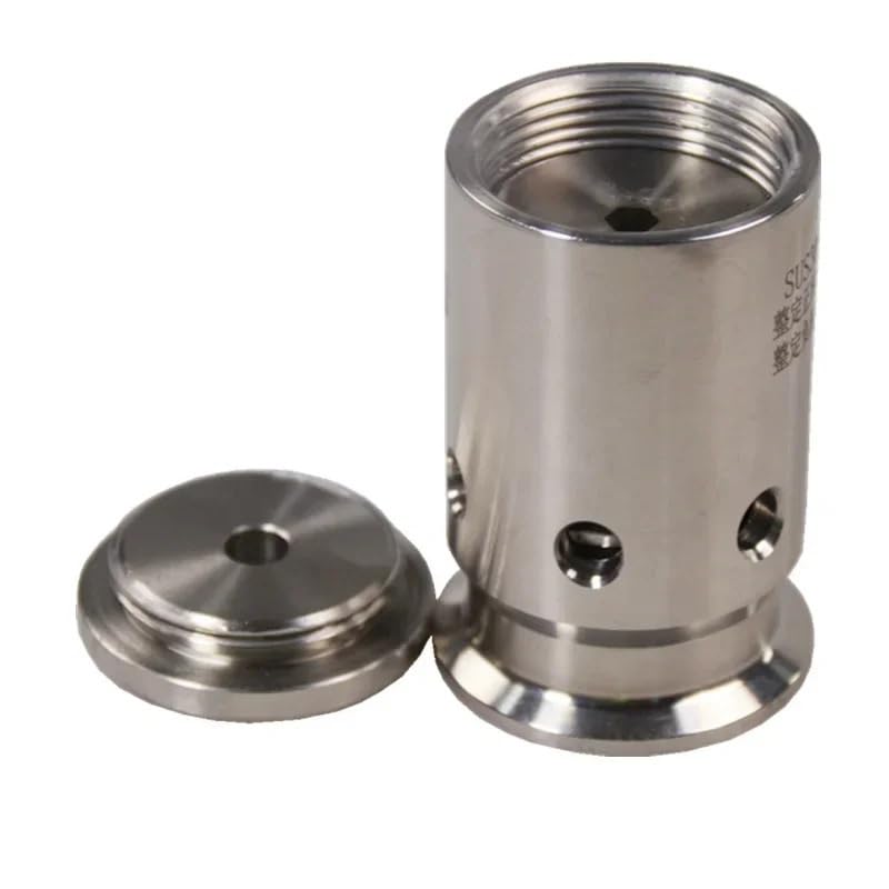 Virola de triple abrazadera de 1,5 "OD 50,5mm 304 acero inoxidable 0-1/2/3 Bar válvula de vacío de alivio de presión ajustable