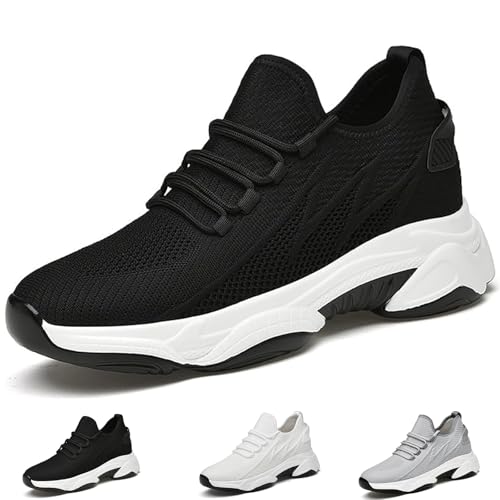 Hidden Height Fashion Sneakers, Men's Breathable Increase 3.14 in /8 cm Elevator Mesh Shoes