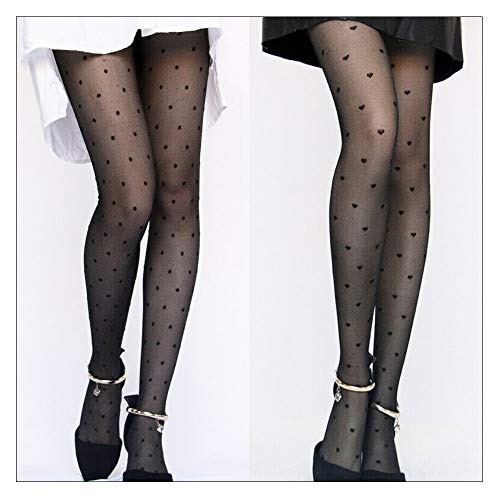 Wixine 2Pcs Women Sexy Black Polka Dot Pantyhose Long Tights Stockings Hosiery Socks