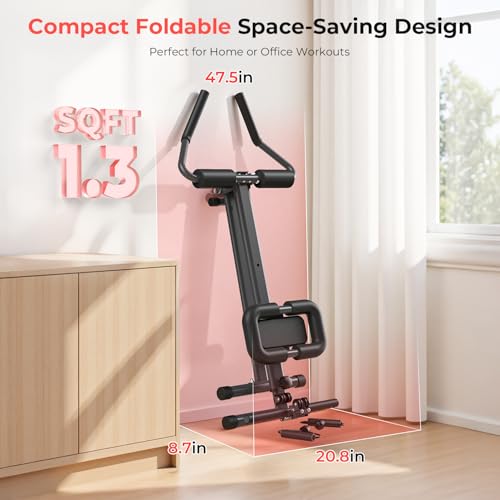 Image of MR. CAPTAIN Ab Machine, Adjustable Ab Trainer Machine for Abs Workout at Home Gym, Foldable, LCD Monitor, Device Holder, 400 LBS, Abdominal Trainer for Stomach Workout