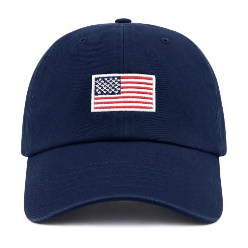 Image of USA Flag & Embroidery Premium 100% Cotton Low Profile Adjustable Baseball Dad Cap