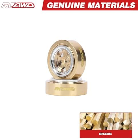 RCAWD SCX30 Brass Weights 70g RC Wheel Rims Beadlock Glue-Free for Axial 1/30 SCX30 Series Upgrades Parts A - 3