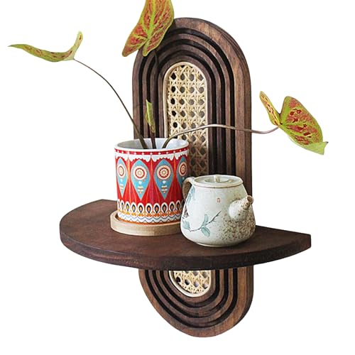 Huayeex Rattan Wandregal | Boho Wandregal | Deko Aufbewahrung Für...