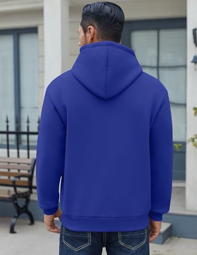 Image of COOFANDY Men Cotton Fleece Hooded Sweatshirt Casual Long Sleeve Hoodies Pullover Fashion Drawstring Hoodie with Kanga Pocket