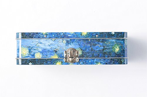 Image of DAHO Metal Storage Box with Hinge for Office, School, Home, Makeup, Arts & Crafts and Accessories (Starry Night Over the Rhone)