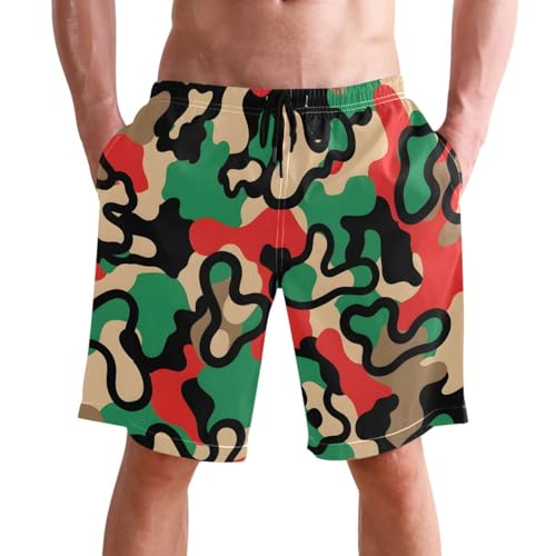 Men's Swim Trunks Quick Dry Swimming Shorts with Pocket Camouflage with Colors Swimsuit Trunks