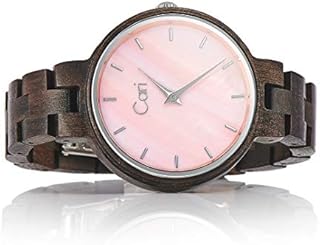 Cari Damen Frauen Holzuhr 36mm mit Schweizer Uhrwerk - Holz-Armbanduhr Kyoto-091