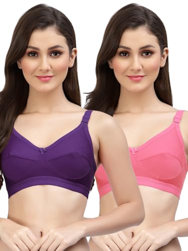 Image of Nuede, Black Seamed Non Padded Minimizer Bra (KamyaBCD-Purple-Black)