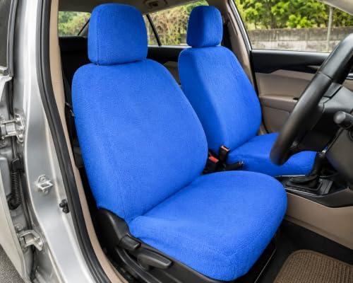 Image of JK Curtains Universal Fit Car Seat Cover Towel for 5 Seater Cars | Soft Plush Fabric Front & Rear Seat Covers with Headrest Covers | Full Seat Coverage | Washable & Reusable | Car Seat Protector