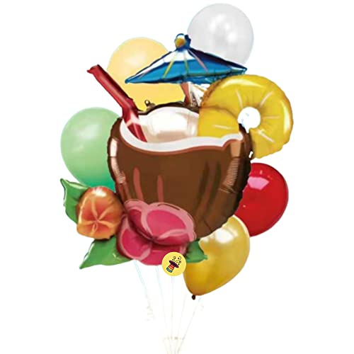 Image of Atpata Funky Fruit Theme Foil Balloon Combos (Coconut) Multicolour