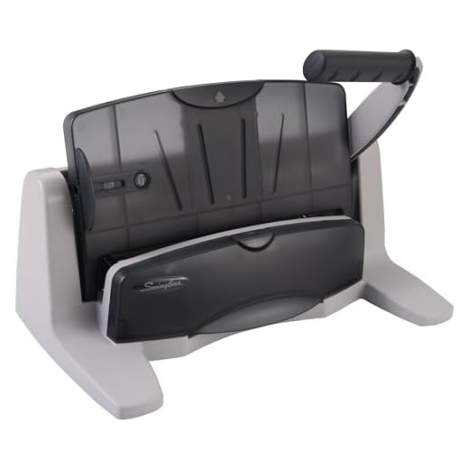 Swingline 3 Hole Punch, 40 Sheet Capacity Three Hole Puncher 3 Ring, Adjustable 2-7 Hole Paper Punch, LightTouch Low Effort, Black & Silver (74357)