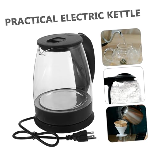 Hervidor eléctrico Mikinona 1.8L de vidrio borosilicato negro miniatura 5