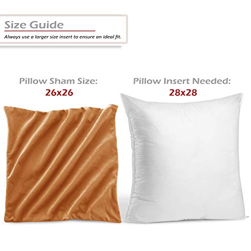 Nestl Throw Euro Pillow Covers, Cozy Velvet Decorative Pillow Covers 26x26 Inches, Soft Solid Couch Pillow Case for Sofa, Bed and Car, Set of 4 - Rust Orange Brown by Nestl - Used condition - Image 2