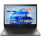 【整備済み品】東 芝 ノートPC S73/13.3型フルHD/第10世代 i7-10510U/Win11 Pro/MS Office H&B 2019 /WEBカメラ/wajunのWIFI/Bluetooth/HDMI/16GB/256GB SSD