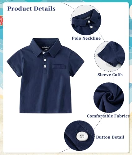 Image of Volunboy Baby Boy Summer Clothes Short Sleeve Polo Shirts Shorts Set Pique Beach Outfits