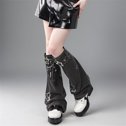 HeiBai Xiong Y2K Harajuku Leg Warmers Women Goth Japanese Punk Rave Emo Grunge2