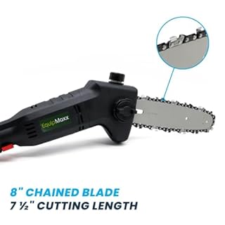 EQUIPMAXX Long Reach 2 in 1 Electric (Corded) Pole Hedge Trimmer & Chainsaw, Telescopic Extension Pole Tool for Garden Pruning and Branch Cutting (Extends to 7 1/2 Feet)