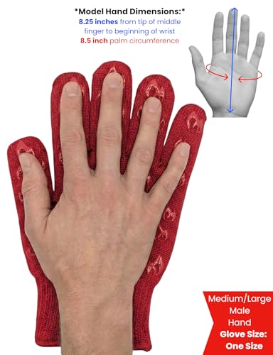Image of Grill Armor Oven Gloves with Fingers - 932F Heat, Fire & Cut Resistant Mitts for BBQ, Grill, Cooking, Grilling, Baking, Smoker & Fire Pit